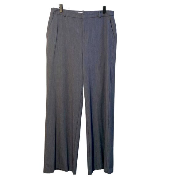 A NEW DAY Slacks Women’s 14 Gray Wide Leg Front Pockets Faux Back Pockets. - Picture 2 of 14